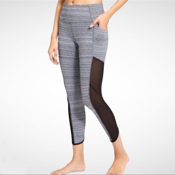 Athleta Pants - Athleta Chaturanga High Rise Mesh Crop Leggings